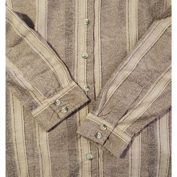 Columbia Casual Button-up Shirt Women's Size Large Striped Floral Long Sleeve - Picture 7 of 11